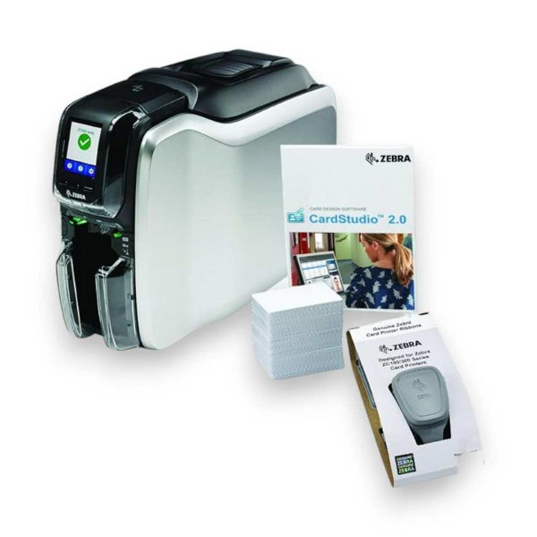 Picture of Zebra ZC300 Card Printer+Ribbon+cards+Cardstudio Bundle
